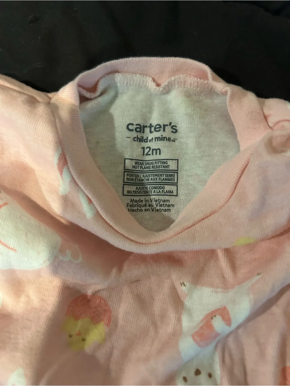 Carter's Light Pink Bunny and Carrot Pajama Set